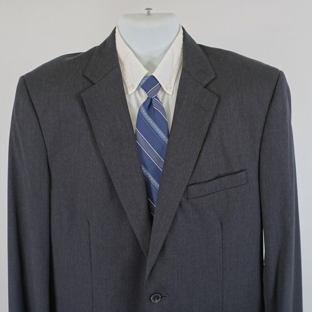 Joseph & Feiss Gold Wool Gray 2 Button Suit Jacket 42L Tagged 44L
